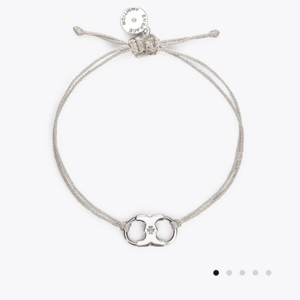 NWT Tory Burch Celebrate Ambition Cinch Bracelet in silver.